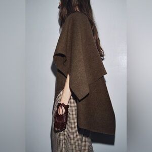 ZARA FAUX FUR 100% LEATHER MITTEN GLOVES